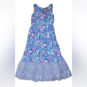 Lilly Pulitzer- 20th Anniversary Collection Kids Long Dress Blue & Pink- SIZE XS